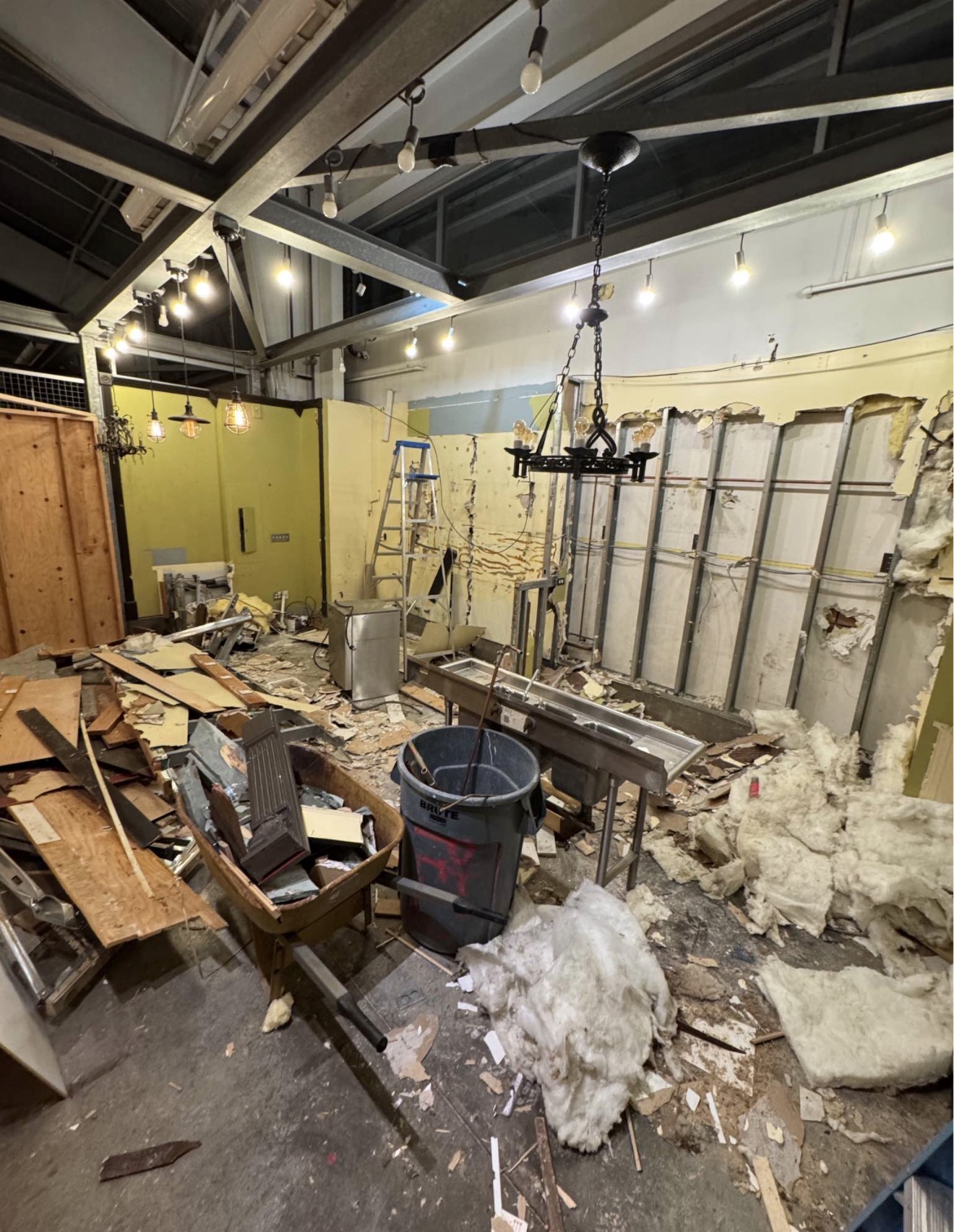 Light demolition and removal before